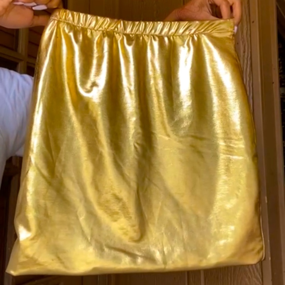 Metallic Gold Mini Skirt